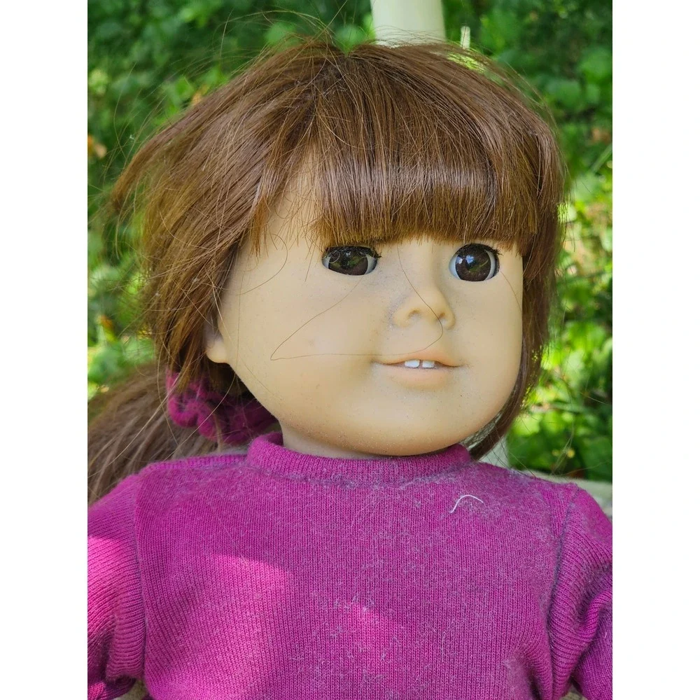 American Girl Samantha Doll Pleasant Company Vintage Brown Hair Magenta Outfit
